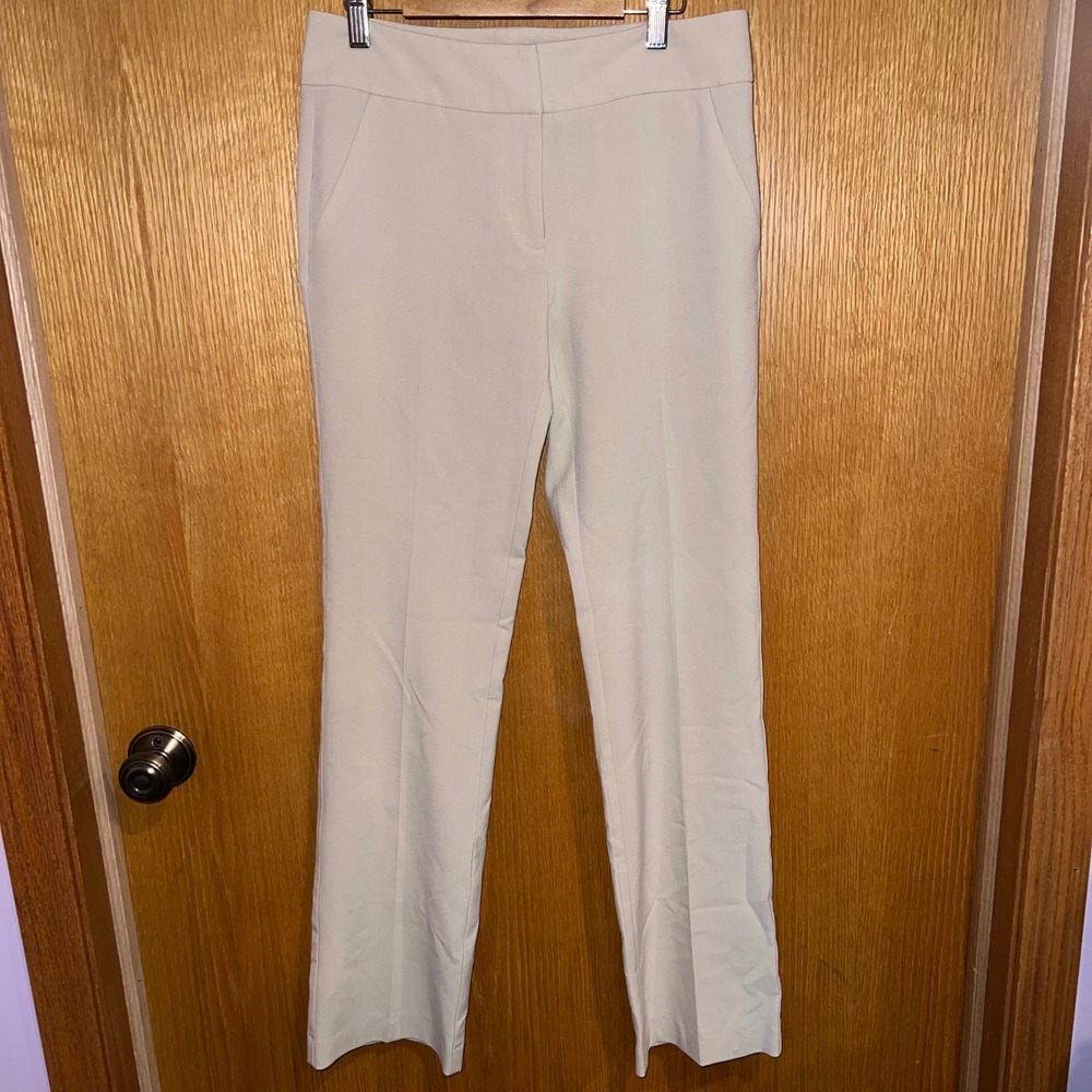 New York & Company Dress Pants Women 0 Tall Beige Straight Leg Trousers